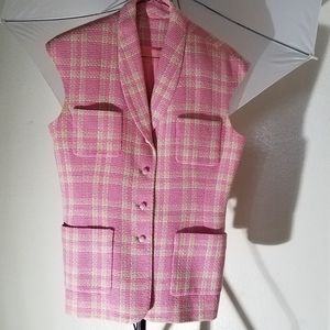 Pink and cream button down top